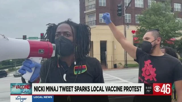 Nicki Minaj tweet sparks local vaccine protest