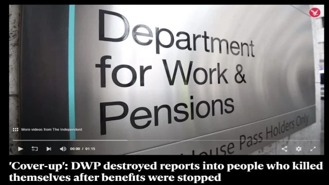 DWP unnecessarily destroyed reports linking sanctions to deaths: Cover up proven! [YT UPLOAD]