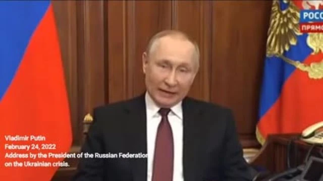 February 24 Putin addressed the Russsian Federation Ukrainian people and its military Most impor