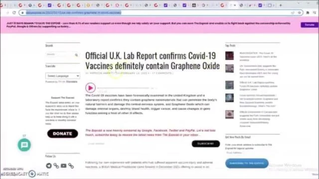 ⁣UK LAB REPORT SENT TO POLICE CONFIRMS HUGE AMOUNTS OF GRAPHENE NANO IN ALL COVID VAXX