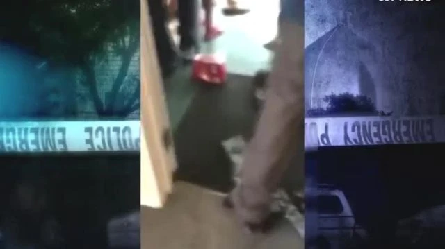 NZ Linwood Mosque aftermath - geezer steps on discarded weapon!