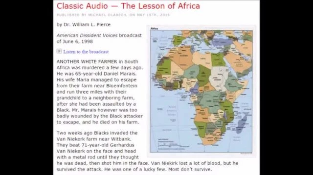 The Lesson of Africa - Dr William Pierce