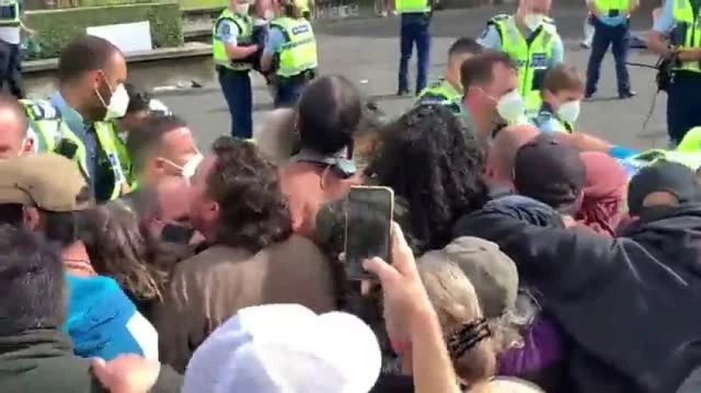 outside parliament in Wellington New Zealand