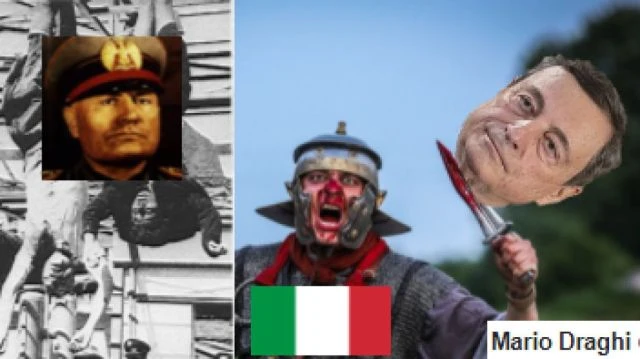 ITALY PROTESTS LEGIONS OF PEOPLE SMART STUDENTS TOTALLY UNRELATED: MUSSOLINI WAS EXECUTED