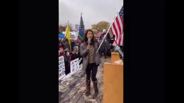 MICHELLE MALKIN SPEECH AT ANTI VAXX RALLY