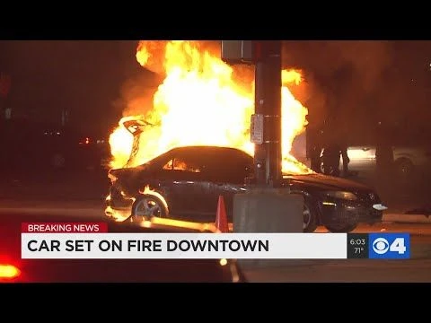 Chaos in downtown St Louis as protests turn violent