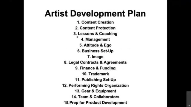 Artist Development Plan - Planning