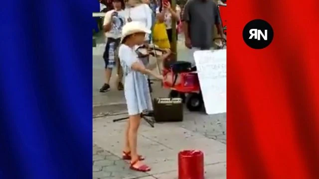 VIEWER REQUESTED: Girl plays the fiddle on the streets of Paris France