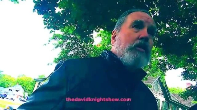 DAVID KNIGHT CONVERSES WITH CROWD AFTER THE PEACE AND FREEDOM