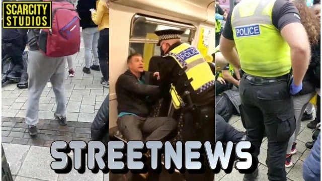 Birmingham Bullring Arrest & Man Pepper Sprayed  For Not Wearing Mask On Train in Liverpool