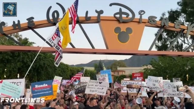 BREAKING: Protesters gather @ Disney HQ chanting “BOYCOTT DISNEY!”