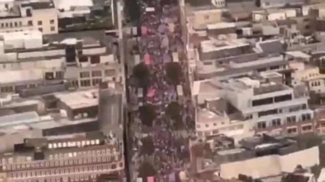 Aerial View of London Protest (20210626)