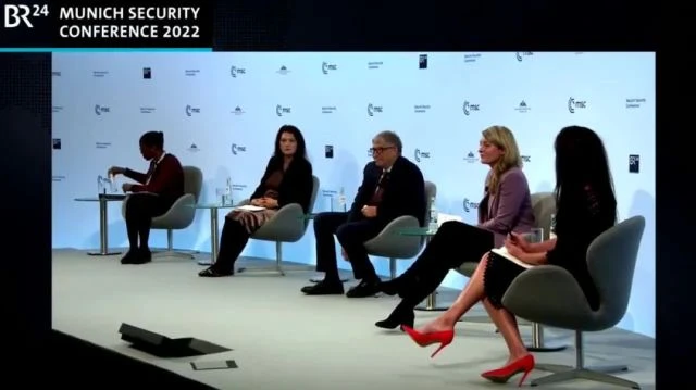 Bill Gates at the Munich Security Conference discussing omicron and vaccines