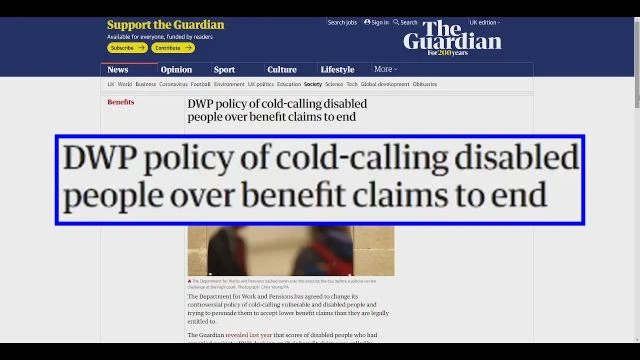 DWP cold calling to stop