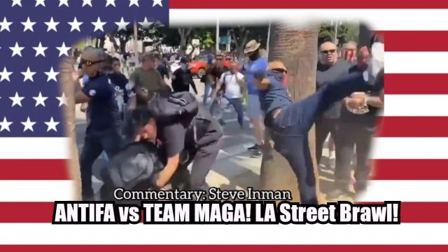 ANTIFA vs TEAM MAGA! LA Street Brawl 2021!!!