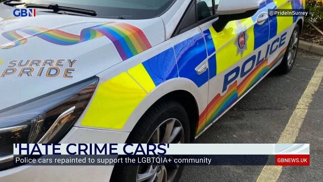 Former officer reacts in anger at police cars being repainted in support of the LGBT+ community