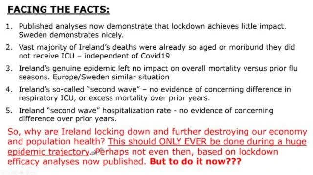 Oct 20th Shocking Data - Endemic Virus versus Damaging Lockdowns