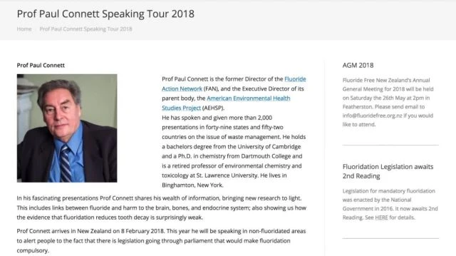 NZ Fluoridation -  Paul Connett’s 2018 Presentation to the New Zealand Parliament