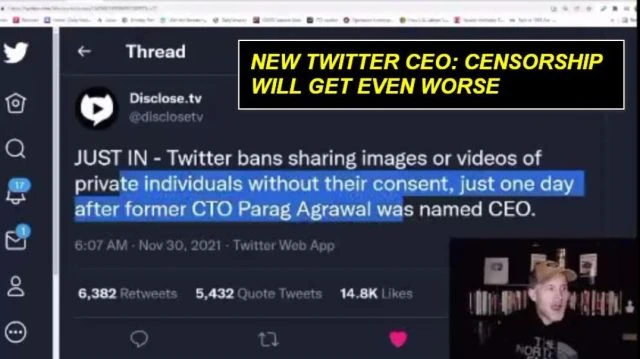 NEW TWITTER CEO - CENSORSHIP WILL GET EVEN WORSE