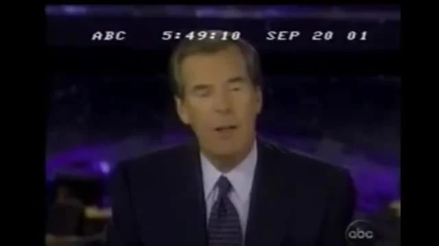 The last real news broadcast the ever aired in the US (Sept 20th 2001)