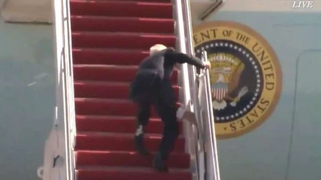 President Biden Trips Three Times while Attempting to Board Air Force One