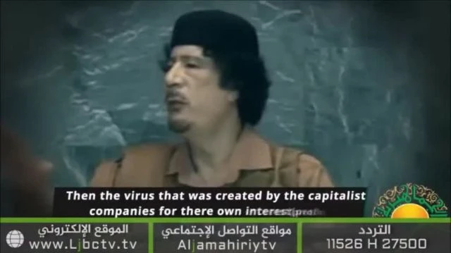 Gaddafi Addressing the United Nations on Corporation Pharmacuetical Takeover of the World