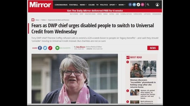 DWP Chief urges disabled people to switch to UC [YT UPLOAD]