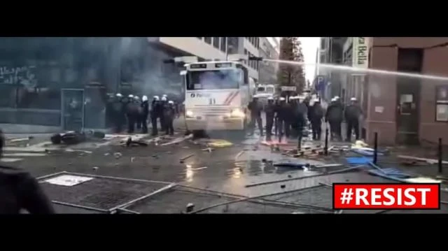 Brussels Belgium RIGHT NOW! In front of EU Parliament! THE RESISTANCE IS MOUNTING! - WATCH - Part 1