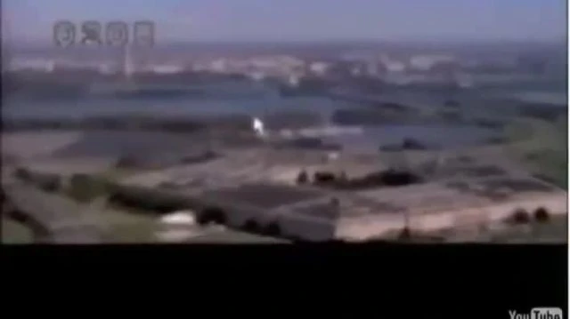 Missile hits the pentagon - aerial view