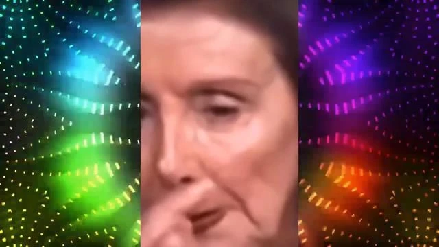 PELOSI TRIES HARD TO KEEP THE DISCO DUST SHE JUST SNORTED FROM FALLING OUT