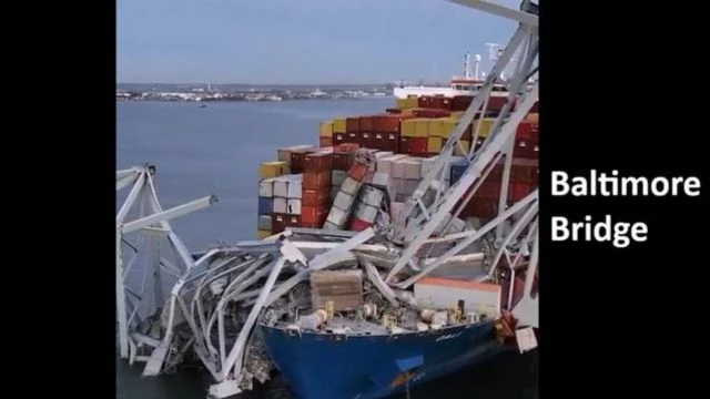 Francis Scott Key Bridge Baltimore Aftermath Drone Footage