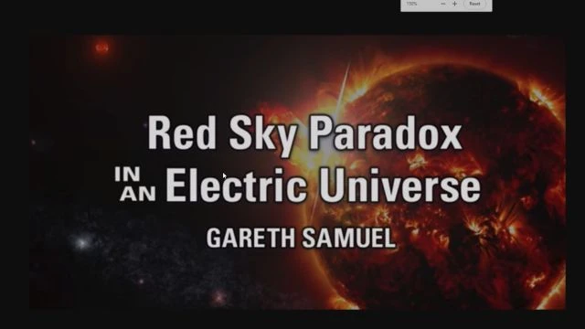 Red Sky Paradox In An Electric Universe - Gareth Samuel