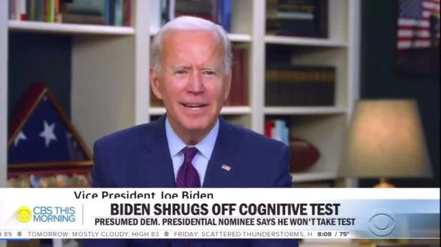 Biden compares a mental test to a drug test then implies the host is a junkie!