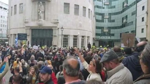 London England Protest Outside BBC - 