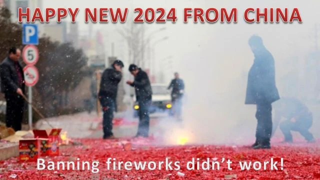 Happy New 2024 from China! They try banning fireworks-didnt work