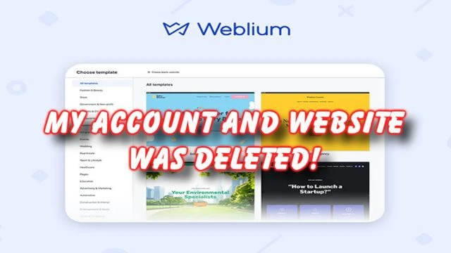 Weblium account and website deleted!