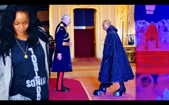 King Charles Weird Moment Rihanna Satanic SuperBowl HalfTime Show