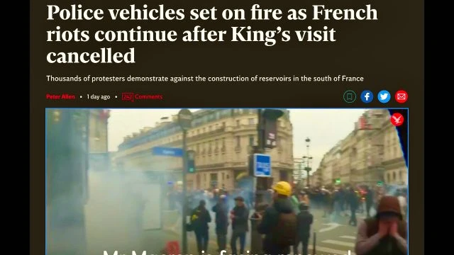 Thousands Of Protesters In France Angry At Macron Burn City