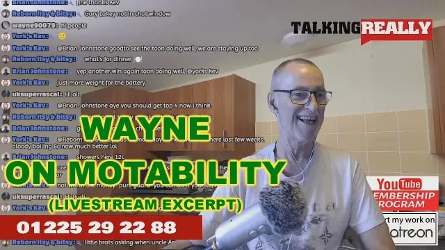 Wayne talking about Motability | Talking Really Channel | Excerpt from Livestream!