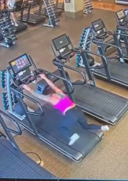 woman making an ass out of herself  at the gym