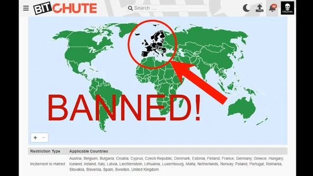 BANNED on BitChute in ALL OF EUROPE! - 31 Countries!