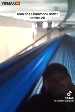 DeathWish Idiot in Hammock under 18 Wheeler