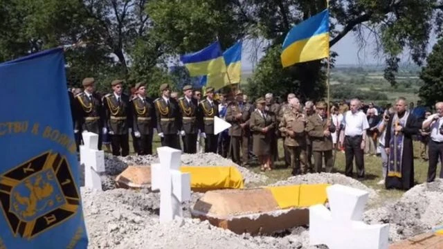 Reburial in Ukraine - 29 members of 14th Waffen Grenadier Division of the SS