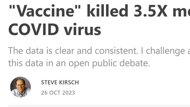 Vaccine Killed 3.5X More Than Covid