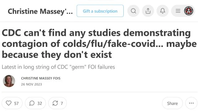 CDC Cant Find Any Studies Demonstrating Contagion Of Colds, flu OR fake-Covid