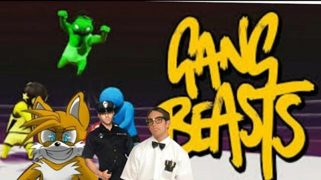 TailslyMox play Gang Beasts .Ep4|-tailslsy vs nerd vs cops