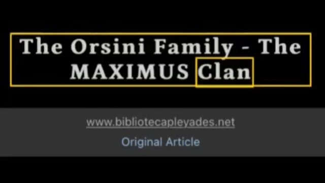 The Orsini Family - The MAXIMUS Clan November 2010