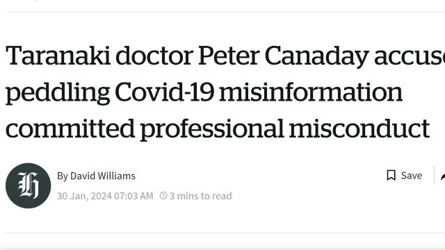 Taranaki doctor Peter Canaday accused of peddling Covid-19 misinformation committed professional misconduct