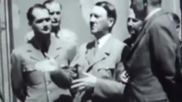 Hermann Göring Göering near Adolf Hitler secret mason freemason masonic hidden hand gesture symbol