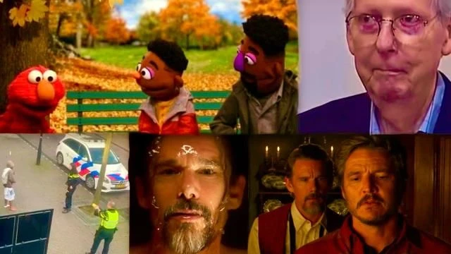 Racist Sesame Street Elmo Mitch McConnell Brain Freeze Ethan Hawke Brokeback Mountain Moment EU Cops